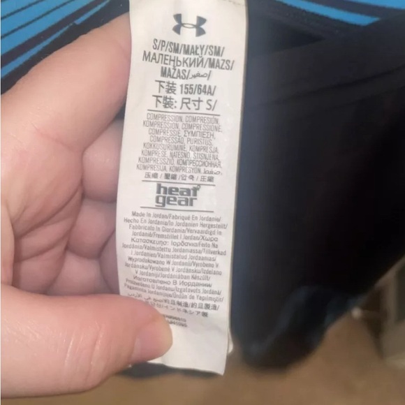 Under Armour Leggings Heat Gear Size Small Blue And Black - Picture 5 of 8